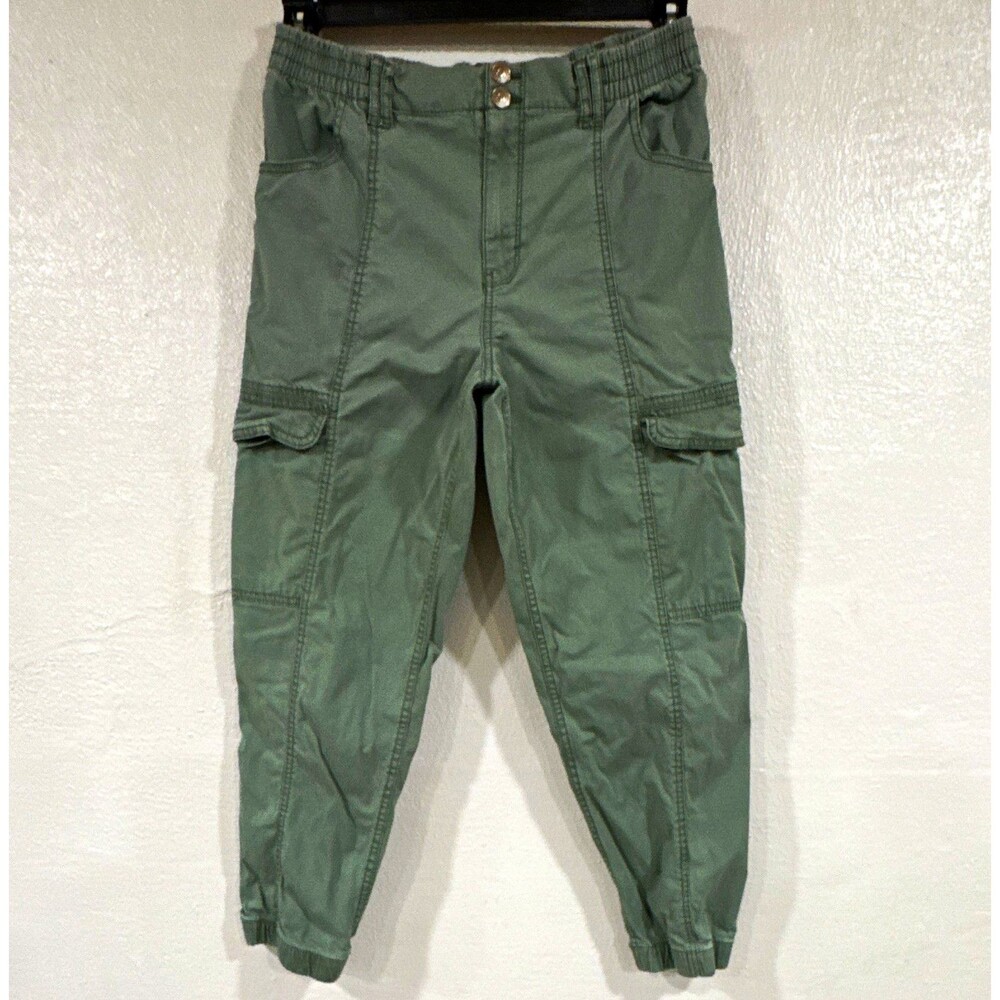 Wonder Nation Girls Green Cargo Pants XL (14-16) Plus Regular Tapered Cotton